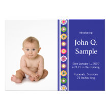 Faire-part de naissance horizontal de fleurs dans 