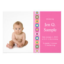Faire-part de naissance horizontal de fleurs dans 