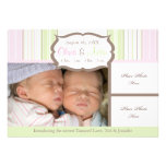 Faire-part de naissance - jumeaux invitations