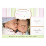 Faire-part de naissance - jumeaux invitations