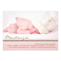 Faire-part de naissance rose de photo de perfectio