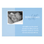 Faire-part de naissance simple de bloc (bleu)