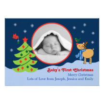 Faire-part de photo de bébé de Noël