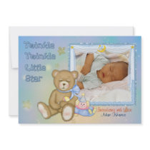 Faire-part de photo d'ours de nounours d'étoile de