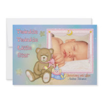 Faire-part de photo d'ours de nounours d'étoile de