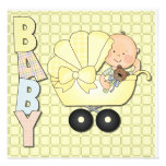 Faire-part jaune d'invitation de baby shower