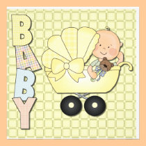 Faire-part jaune d'invitation de baby shower invitations