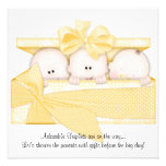 Faire-part jaune d'invitation de baby shower de tr