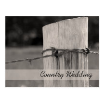 Faire-part rural de mariage campagnard de courrier cartes postales