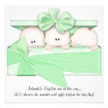 Faire-part vert d'invitation de baby shower de tri