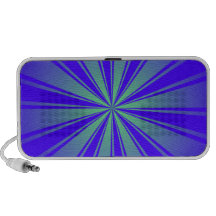 Faisceaux au néon bleus lumineux de techno haut-parleur iPod