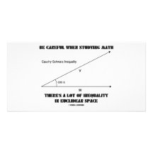 Faites attention en étudiant l'inégalité de maths  cartes de vœux avec photo