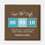 Faites gagner la date : Blocs de date - turquoise Aimants Pour Réfrigérateur
