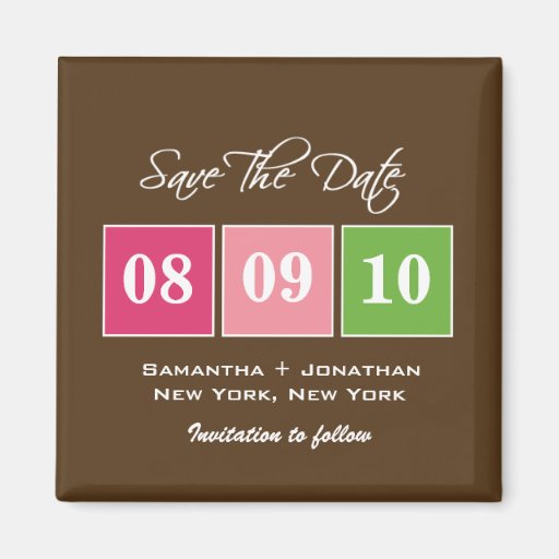 Faites gagner la date : Blocs de date - vert de fu Magnets Pour Réfrigérateur