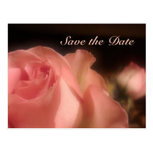 Faites gagner la date - carte postale rose de pêch
