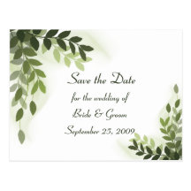 Faites gagner la date - carte postale verte de feu