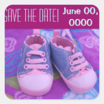 Faites gagner la date ! Chaussures roses d'autocol