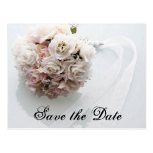 Faites gagner la date - fleurs de mariage cartes postales
