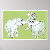 Famille d'éléphant posters