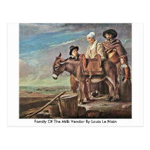 Famille du vendeur de lait par Louis Le Nain Carte Postale