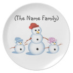 Famille personnalisée de Plat-Bonhomme de neige de Assiette