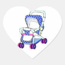 Fancy blauwe grafische babywandelwagen sticker