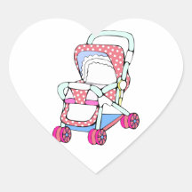 Fancy roze grafische babywandelwagen stickers