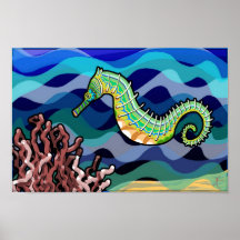 Fantasievol Poster Seahorse