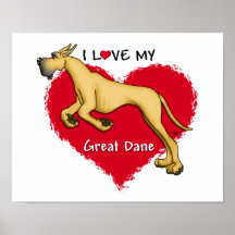 Faon great dane d'amour affiches