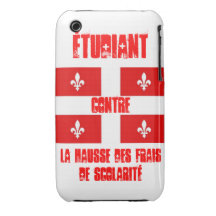Fard à joues Grève Étudiante Québec de Carré Coque iPhone 3 Case-Mate