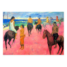 Fauvist peignant des cavaliers d'art de cheval de  modèle de carte de visite
