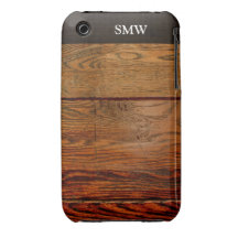 Faux Geoli?de Houten Plank Gepersonaliseerde Douan iPhone 3 Hoesjes