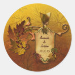 Faveur d'autocollant de mariage de automne de feui