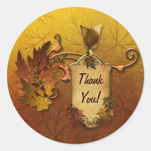 Faveur d'autocollant de mariage de automne de feui