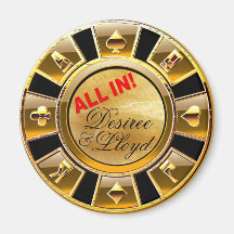 Faveur de luxe d'aimant de puce de casino d'or de 