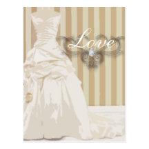 Faveur élégante de mariage de robe de mariage cartes postales