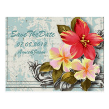 Faveur florale de mariage de plage de ShabbyChic H Carte Postale