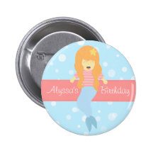 Faveur sous-marine mignonne d'anniversaire de thèm badges avec agrafe
