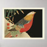 Fazant in de Houtdruk van de Vogel van de Sneeuw J Plaat