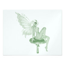 Fée 2A de vert de signature d'art d'absinthe Faire-parts