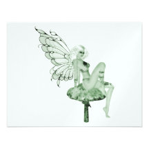 Fée 2B de vert de signature d'art d'absinthe Invitations