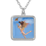 Fée assez orange en soleil collier personnalisé