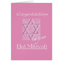 Félicitations sur votre bat mitzvah ! - Rose Carte