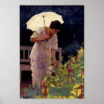 Femelle avec le parapluie