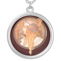 Femelle de dame de femme d'art déco de Mucha Pendentifs