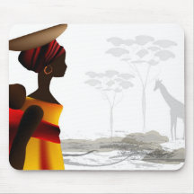 femme africaine tapis de souris
