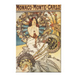 Femme avec des plumes - affiche ferroviaire de voy toile tendue sur châssis