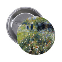 Femme avec un parasol dans un jardin, Renoir Badges Avec Agrafe