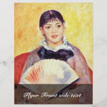 Femme avec une fan par Pierre-Auguste Renoir Prospectus En Couleur
