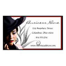 Femme chic avec des cartes de visite de chapeau modèles de cartes de visite